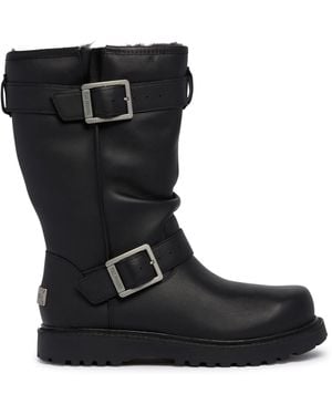UGG X Willy Chavarria Leather Biker Boots - Black