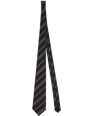 Junya Watanabe Striped Silk Tie - White