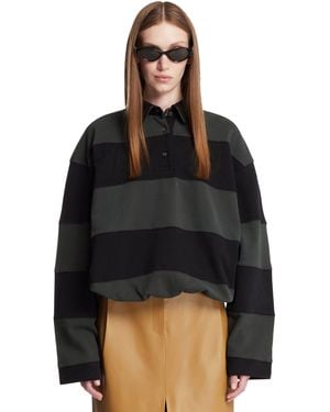 Acne Studios Polo-Collar Sweatshirt - Black