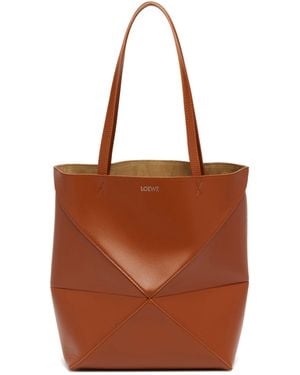 Loewe Medium Puzzle Fold Tote Bag - Brown