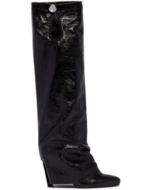 The Attico Leather Boots - Black