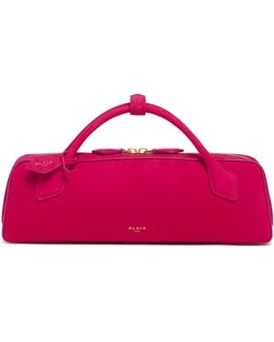 Alaïa Fuchsia Suede Le Teckel Clutch - Pink