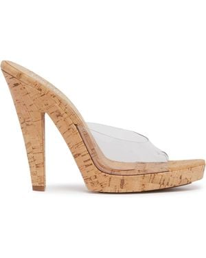 Paris Texas Cork Gala Mules - White