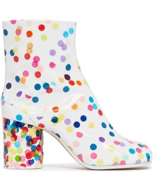 Maison Margiela Polka Dot Tabi Ankle Boots - White