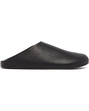 The Row Hudson Leather Sandals - Black