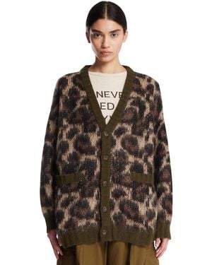 R13 Animalier Wool Cardigan - Brown