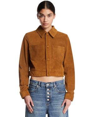 FRAME The Suede Small Jacket - Blue