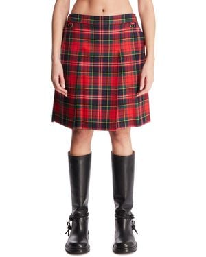 Undercover Tartan Skirt - Red