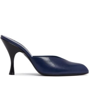 Herbert Levine Sitting Pretty Leather Mules - Blue