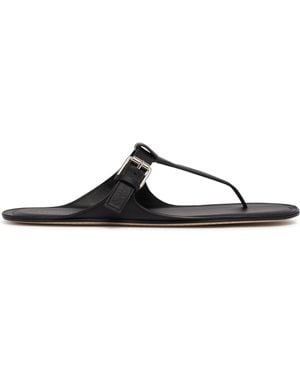 Christen Leather Thong Sandals - Black