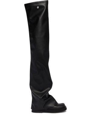 The Attico Robin Otk Flat Thigh-High Boots - Black
