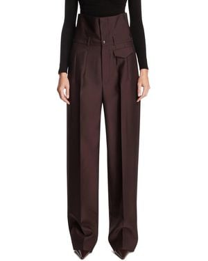 Carven Wool And Silk Trousers - Black