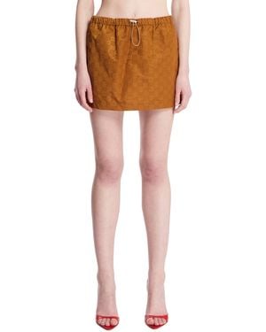 Gucci Gg Drawstring Mini Skirt - Orange