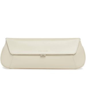 AMINA MUADDI Leather Ami Clutch - Natural