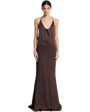 Tom Ford Silk Long Dress - Brown