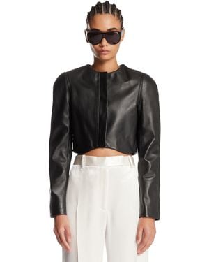 Alaïa Leather Fitted Jacket - Black