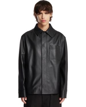 Loewe Leather Overshirt - Black