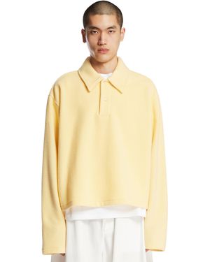 Rier Wool Fleece Polo Jumper - Yellow