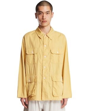 Kaptain Sunshine Cotton And Silk Multi-Pocket Shirt - Yellow