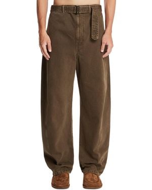 Lemaire Pantaloni Twisted Verdi - Marrone