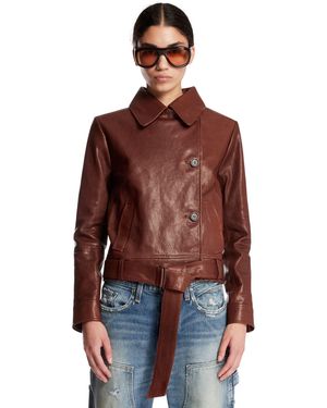 Magda Butrym Leather Jacket - Red