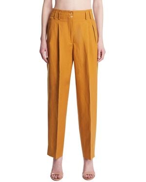 Umit Benan Diane Linen And Silk Trousers - Orange