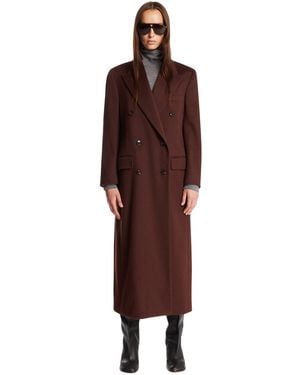 Umit Benan Burgundy Cashmere Coat - Brown