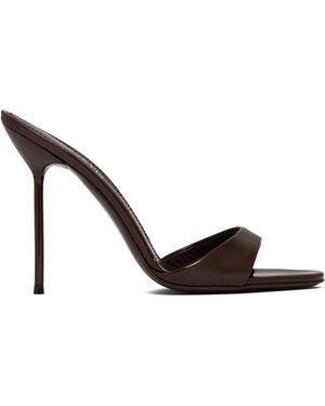 Paris Texas Mules Lidia Open Toe Marroni - Metallizzato
