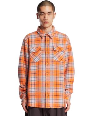 God's True Cashmere Midnight Sun Tartan Shirt - Orange