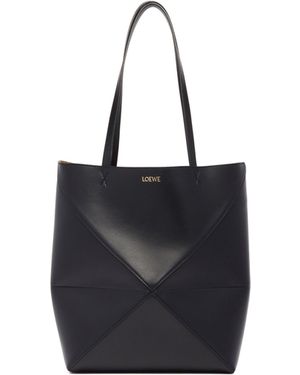 Loewe Medium Puzzle Fold Tote - Black