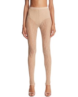 Wardrobe NYC Lace Stirrup Leggings - Natural