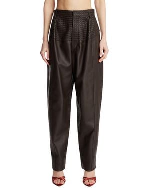 Bottega Veneta Leather Trousers - Black