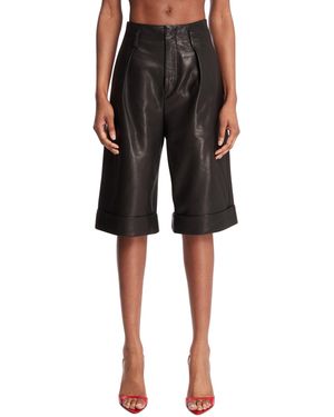 Petar Petrov Leather Shorts - Black