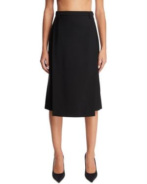 The Row Wool Midi Skirt - Black