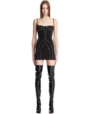 The Attico Mini Abito Con Strass Nero