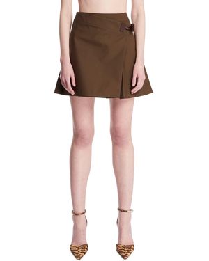Loewe Pleated Mini Skirt - Brown