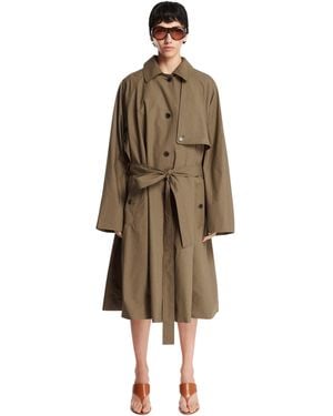 Calvin Klein Silk Oversized Trench Coat - Natural