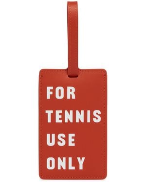 Lacoste Printed Leather Luggage Tag - Red