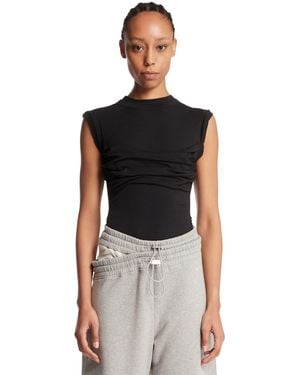 Alexander Wang Twisted-Bust Layered Top - Black