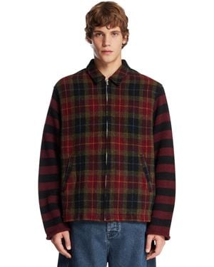 Undercover Patchwork-Sleeve Coat - Brown