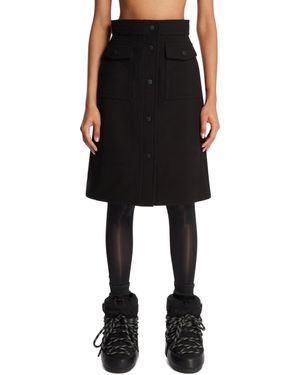 Moncler Knee-Length Technical Twill Skirt - Black