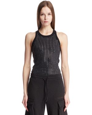The Attico Top Con Strass Nero