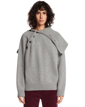 ARMARIUM Asymmetric Buttoned Jumper - Grey
