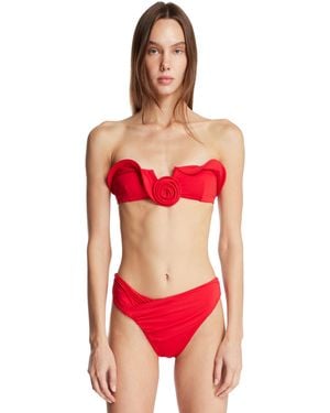 Magda Butrym Sculptural Bikini Top - Red