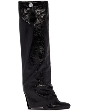 The Attico Leather Boots - Black