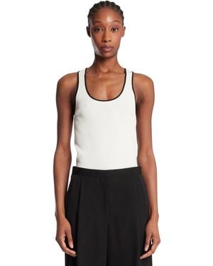 Gucci Detail Ribbed Top - White