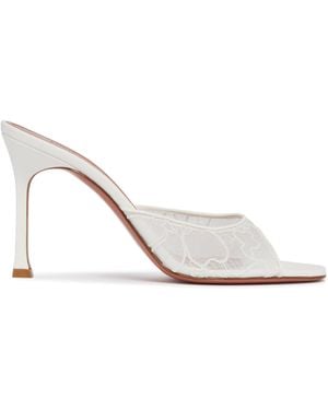 AMINA MUADDI Alexa Lace Slippers - White