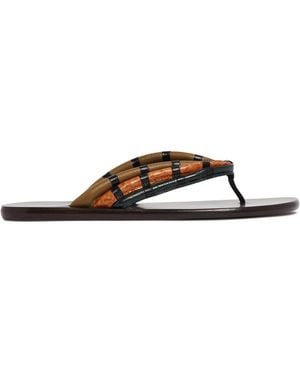 Jude Leather Thong Sandals - Brown