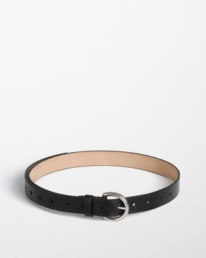 Phoebe Philo Round Buckle Belt 25Mm - White