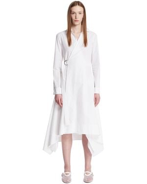 Loewe Draped Cotton Dress - White